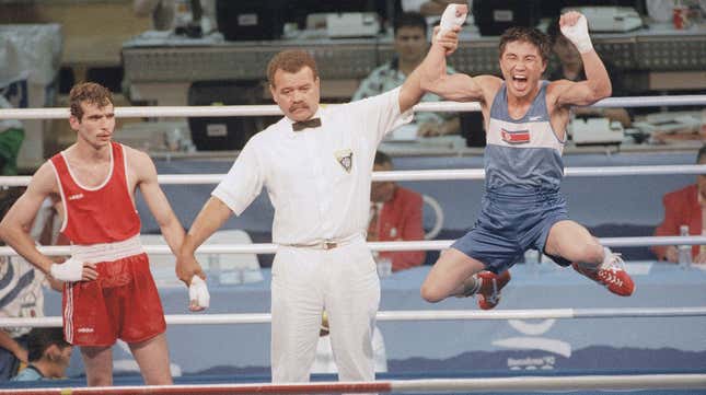 Todorov, left, defeated at the 1992 Olympics.