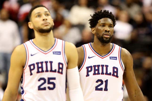 Image for article titled Joell Embiid Makes It Abundantly Clear He&#39;s Not Feeling Ben Simmon&#39;s &#39;Borderline Disrespectful&#39; Antics