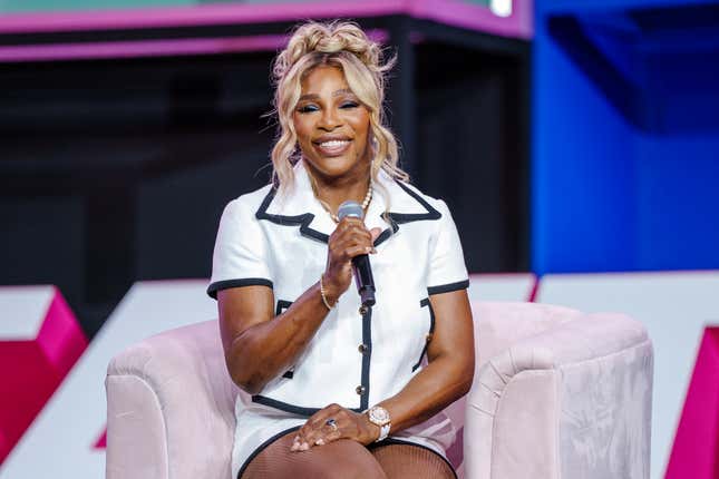 NEW ORLEANS, LOUISIANA – JULY 06: Serena Williams speaks at the Essence Festival of Culture at the Ernest N. Morial Convention Center on July 6, 2024 in New Orleans, Louisiana. 