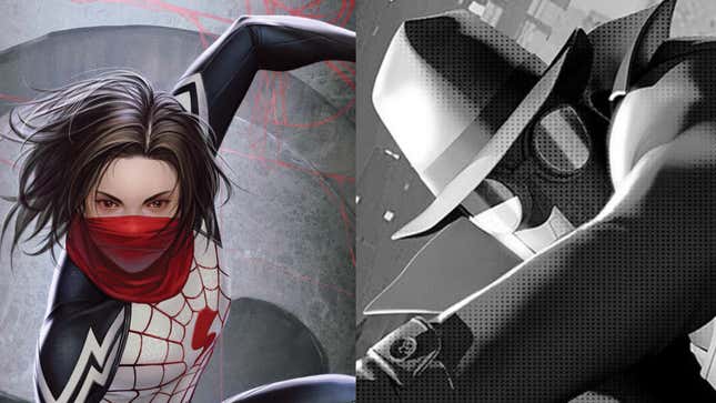 Personajes de Marvel Comics Silk y Spider-Man Noir.