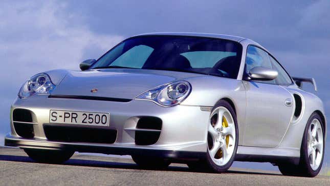 A silver Porsche 911 supercar 