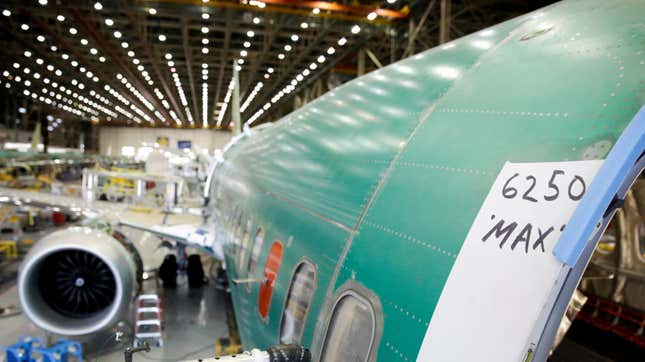 A Boeing 737 Max 9 under construction