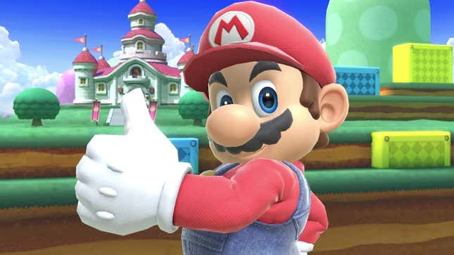 An image of Super Smash Bros. Ultimate's Mario giving the camera a thumbs up.