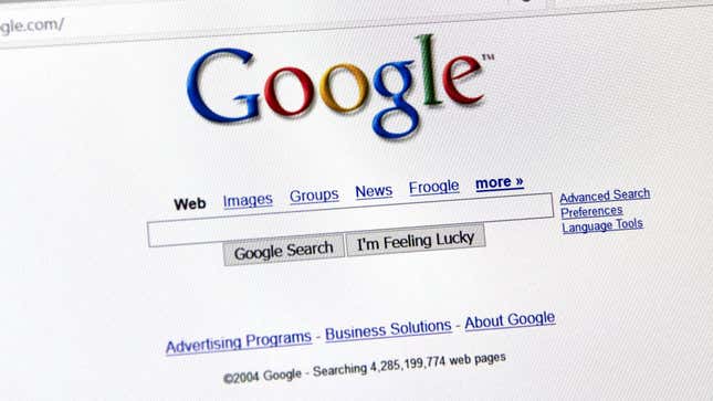 Google Search in 2004.