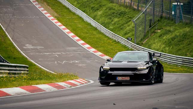 The 2025 Ford Mustang GTD driving around the Nürburgring