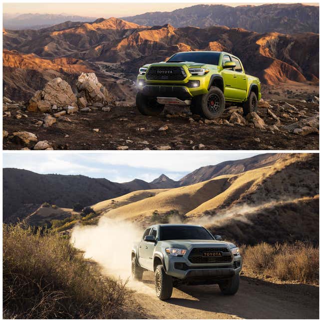 (Above) 2022 Toyota Tacoma TRD Pro (Below) 2022 Toyota Tacoma Trail Edition 4X4