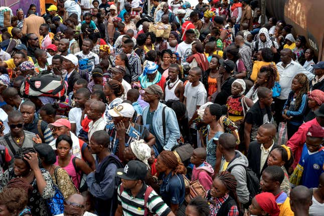 The busy streets of KInshasa.