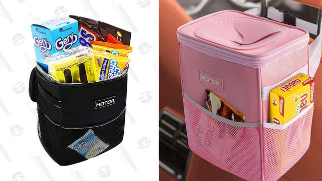 HOTOR Car Trash Can with Lid and Storage Pockets | $11 | Amazon 
