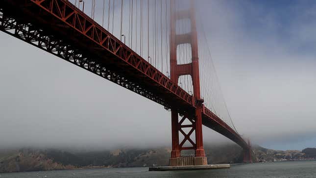 A photo of the Golden Gate Bridge in San Francisco. 