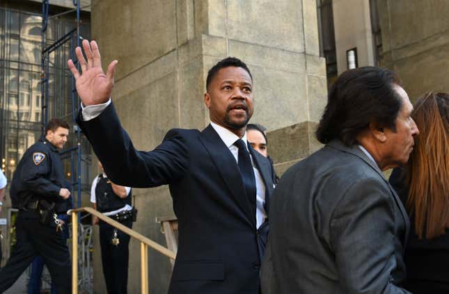 Oscar-winning actor Cuba Gooding Jr. departs his court arraignment in New York on October 15, 2019, where new charges are to be unsealed on his sexual assault case.