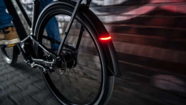 A photo of the rear light on an Orbea electric bike. 