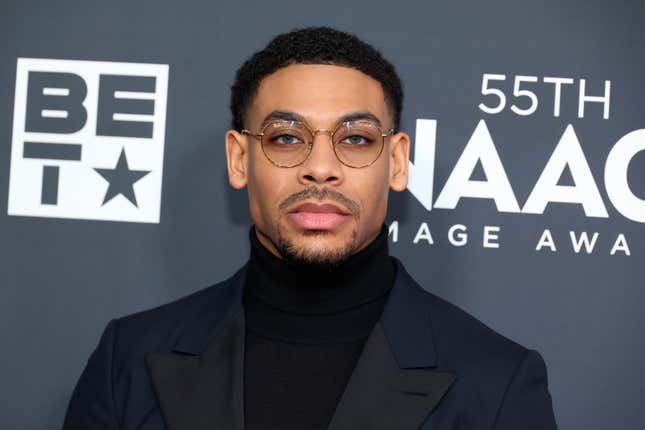 Aaron Pierre attends the NAACP Image Awards Dinner at Hollywood Palladium on March 14, 2024 in Los Angeles, California.