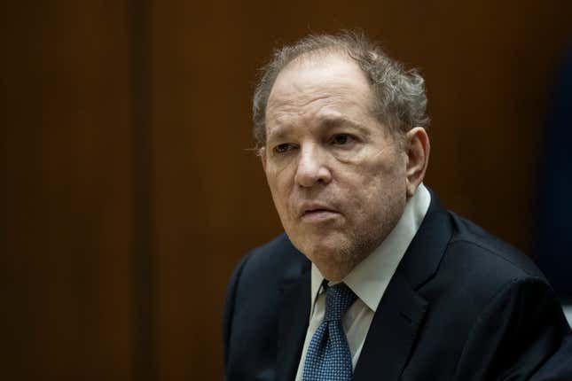 Disgraced Hollywood producer Harvey Weinstein in court at the Clara Shortridge Foltz Criminal Justice Center on October 4, 2022, in Los Angeles, California.