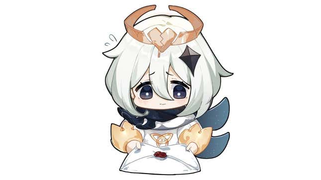 A sad looking Paimon chibi.