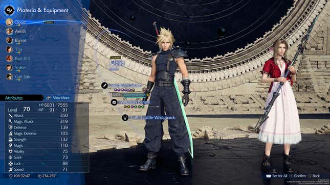 A screenshot of Final Fantasy VII Rebirth's 