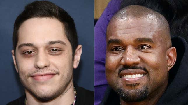 Image for article titled Kanye Makes Wild Claim That Pete Davidson Will Get Kim Kardashian Into Drugs