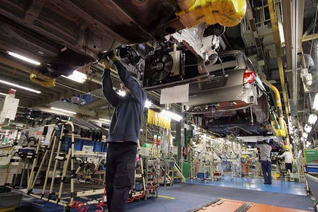 A worker at an automotive plant.