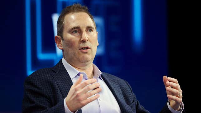 Andy Jassy, CEO Amazon Web Services, speaks at a conference