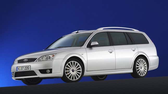 A silver Ford Mondeo ST220 wagon