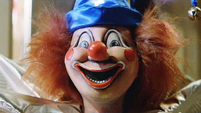 Scary clown smiling