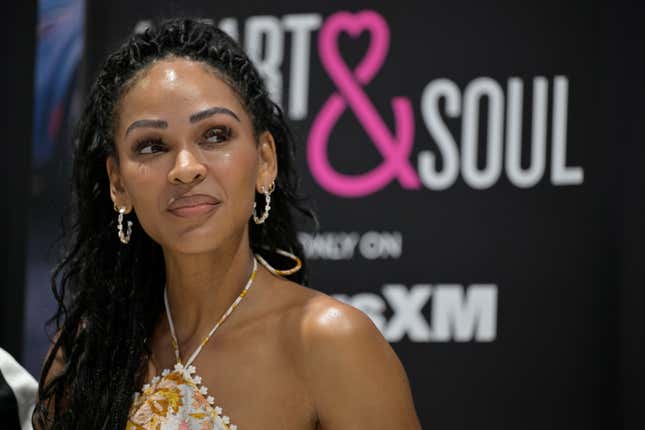 Meagan Good attends the 2024 ESSENCE Festival Of Culture™ Presented By Coca-Cola® at Ernest N. Morial Convention Center on July 06, 2024 in New Orleans, Louisiana.