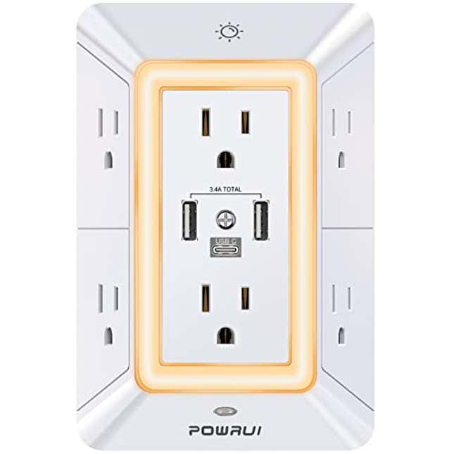 Image for article titled Power Up with POWRUI&#39;s Multi Plug Outlet Surge Protector, 60% Off