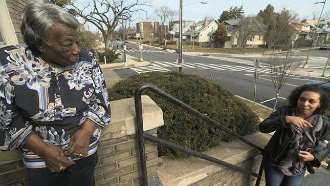 In this Feb. 22, 2016, file frame grab from video shows Virginia McLaurin, left, in Washington. McLaurin, who gained Internet fame for her impromptu dance with President Barack Obama has received a temporary photo identification card after her lack of a birth certificate stymied her earlier efforts to get one.