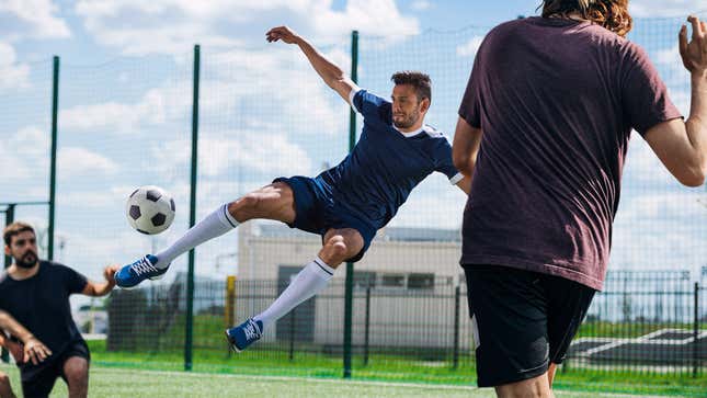 Image for article titled Argentinian Guy Materializes In Pickup Soccer Game To Score Goal Before Disappearing Instantly