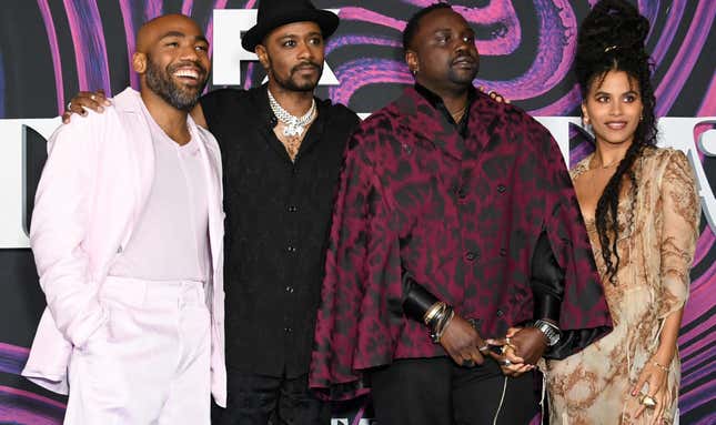 (L-R) Donald Glover, Brian Tyree Henry, LaKeith Stanfield and Zazie Beetz attend the premiere of the 3rd season of FX’s “Atlanta” at Hollywood Forever on March 24, 2022 in Hollywood, California. (Photo by JC Olivera/Getty Images)