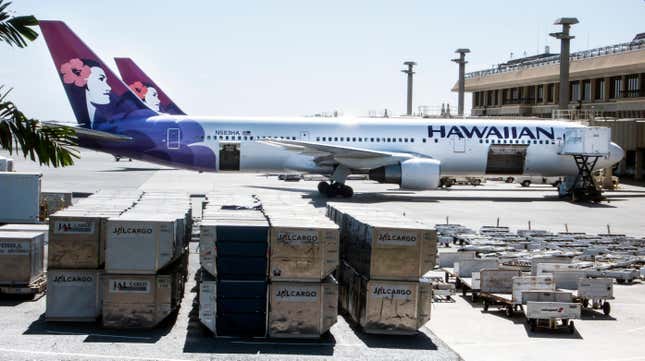 Hawaiian Airlines Boeing 767 Honolulu Airport Hawaii USA.