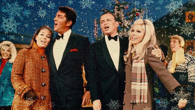 From left: Deana Martin, Dean Martin, Frank Sinatra, and Nancy Sinatra 1967&#39;s The Dean Martin And Frank Sinatra Family Christmas Show (Photo: Michael Ochs Archives/Getty Images)