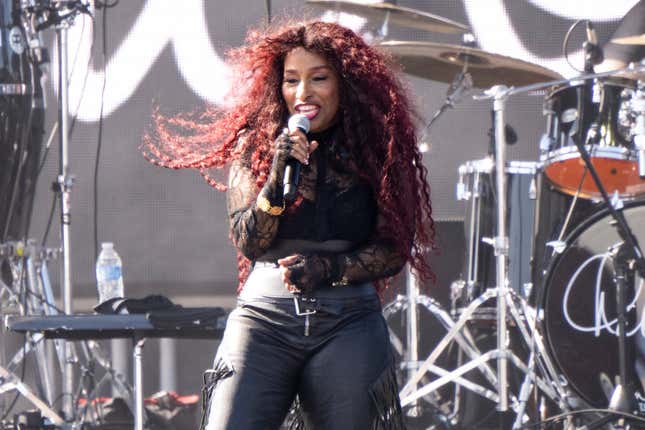 INGLEWOOD, CALIFORNIA - AUGUST 31: Rock and Roll Hall of Fame inductee Chaka Khan of Chaka Khan &amp; Rufus performs onstage during the Fool in Love Festival at Hollywood Park Grounds on August 31, 2024 in Inglewood, California. 