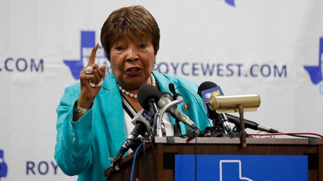 Rep. Eddie Bernice Johnson (D-Texas) at a campaign event in Dallas, July 2019. The head of the House science committee has launched an investigation related to Sharpiegate.