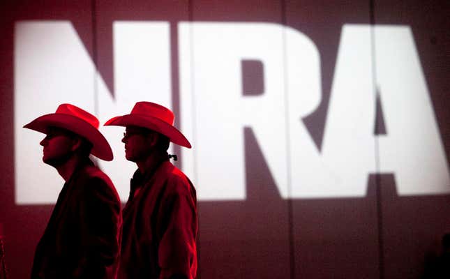 FILE - National Rifle Association members listen to speakers during the NRA&#39;s Annual Meetings and Exhibits at the George R. Brown Convention Center, May 4, 2013, in Houston. An NRA lawyer acknowledged in court Tuesday, Jan. 9, 2024, that some former executives and outside vendors may have ripped off the influential gun rights group with lavish spending and self-dealing. (Johnny Hanson/Houston Chronicle via AP, File)