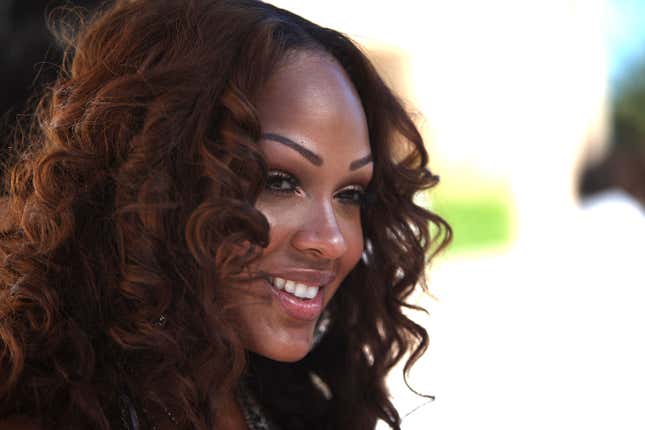 Meagan Good arrives at the White Party hosted by Sean “Diddy” Combs and Ashton Kutcher to help raise awareness for Malaria No More held at a Private Residence on July 4, 2009 in Beverly Hills, California.