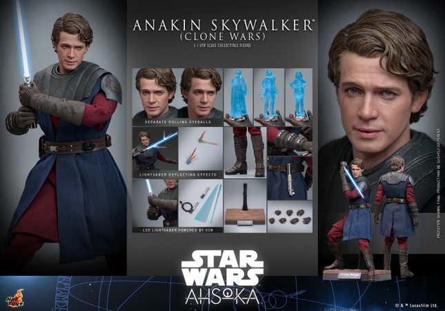 Image for article titled Hot Toys&#39; New Ahsoka Anakin Skywalker Smashes Hayden Christensen Into Clone Wars
