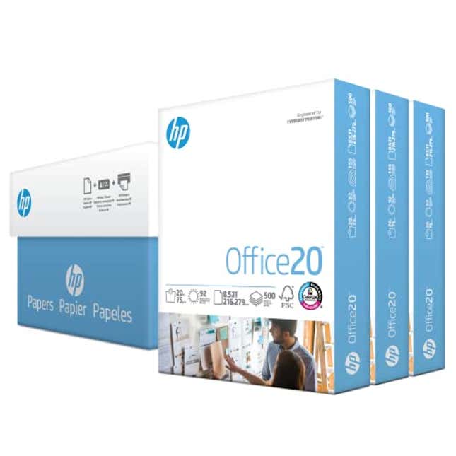 Image for article titled HP Printer Paper | 8.5 x 11 Paper | Office 20 lb | 3 Ream Case, Now 11% Off