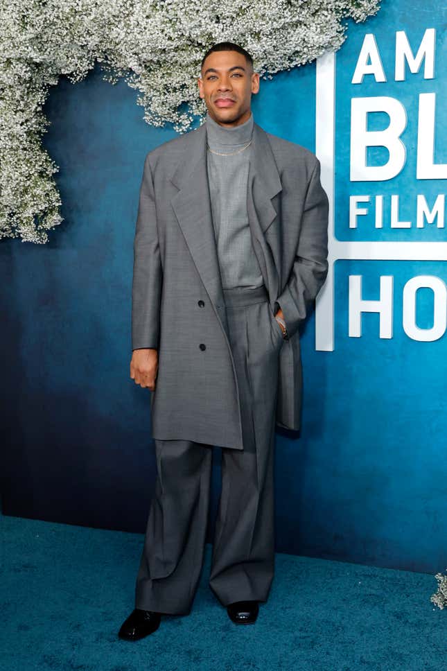 Aaron Pierre attends the 7th Annual American Black Film Festival Honors at SLS Hotel, a Luxury Collection Hotel, Beverly Hills on February 17, 2025 in Los Angeles, California.