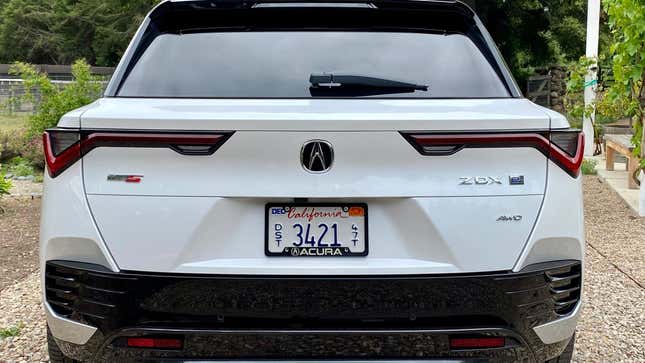 A close-up of the rear of a white ZDX Type S