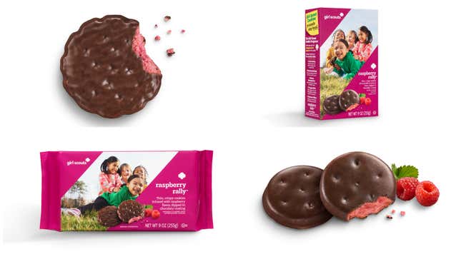 Raspberry Rally Girl Scout Cookie Boxes Selling on  at High Prices