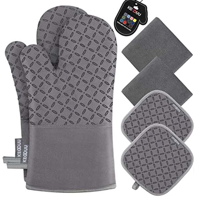 Image for article titled KEGOUU Oven Mitts and Pot Holders 6pcs Set, Now 33% Off