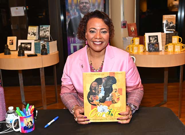 ATLANTA, GEORGIA - JANUARY 09: Dr. Bernice A. King signs copies of the book “Coretta: The Autobiography of Mrs. Coretta Scott King” during the 2024 King Holiday Observance kickoff reception &amp; book signing at The King Center on January 09, 2024 in Atlanta, Georgia.