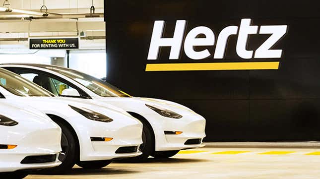 Image for article titled Tesla Price Cuts Are Hurting Hertz Stock