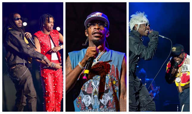 (L-R) Quavo, Lil Baby, Rich Homie Quan, André 3000, Big Boi