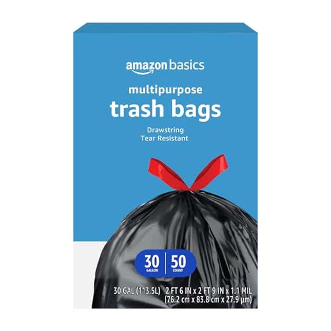 Image for article titled Amazon Basics Multipurpose Drawstring Trash Bags, Now 14% Off