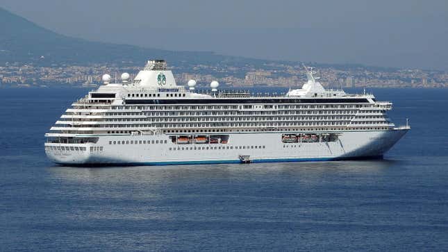 Crystal Serenity underway off the coast of Sorrento, Italy