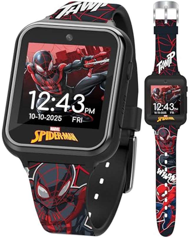 Image for article titled Accutime Kids Marvel Spider-Man Miles Morales Black Educational Touchscreen Smart Watch Toy for Boys, Now 14% Off