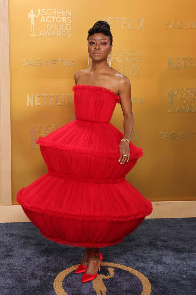 Danielle Deadwyler arrives at the 31st Annual Screen Actors Guild Awards at Shrine Auditorium and Expo Hall on February 23, 2025 in Los Angeles, California.