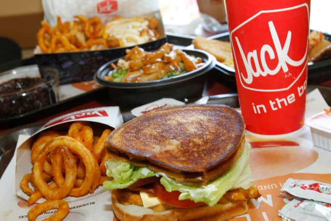 Nourriture de Jack in the Box à Irvine, Californie. 