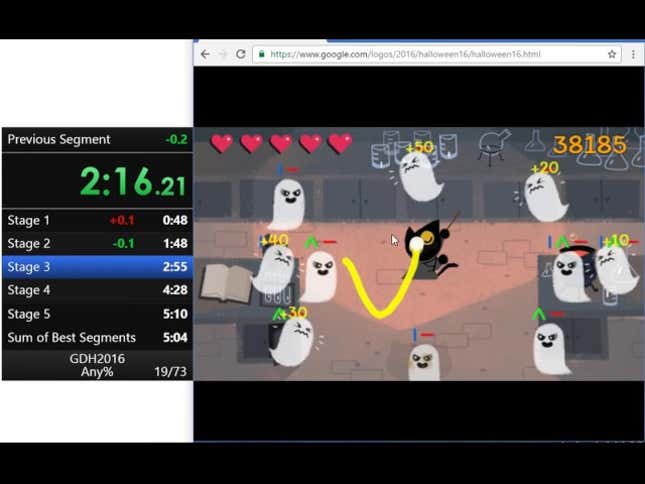 People Are Competing To Be The Fastest At Google's Halloween Doodle<em></em>